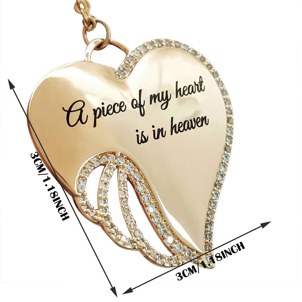 Angel wing heart necklace
