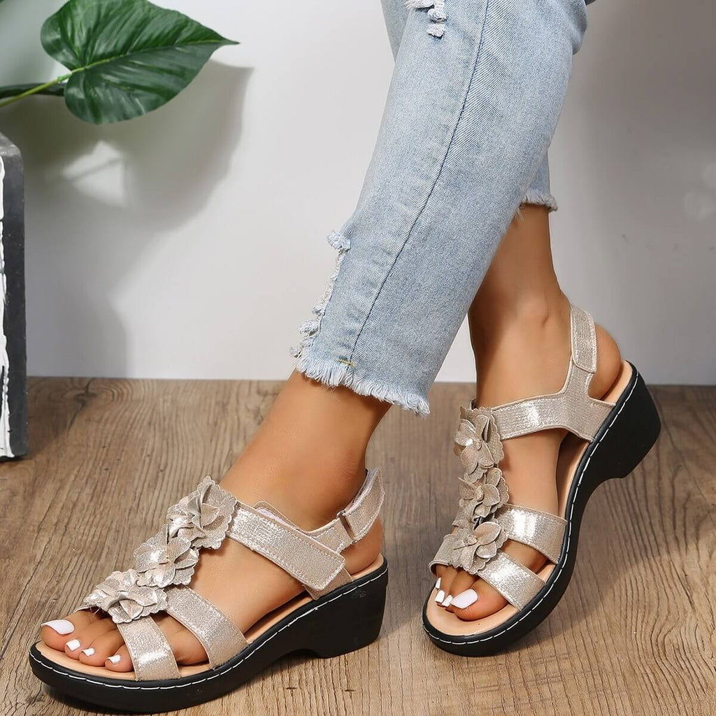 Floral Wedge Sandals