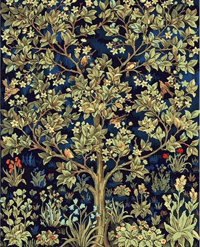 Green tree paint by numbers kit