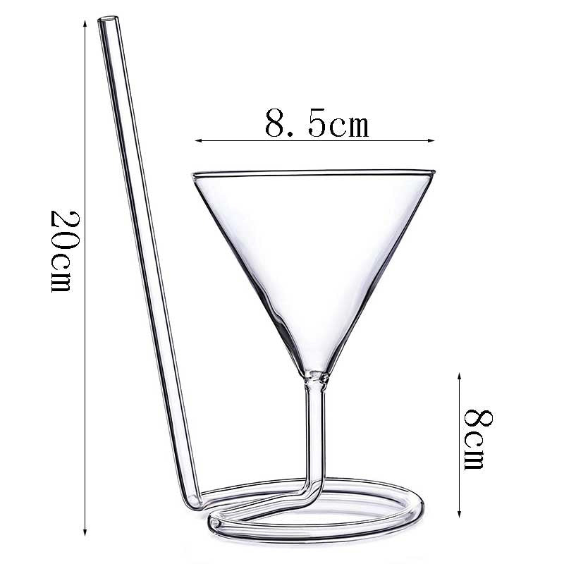 Cocktailglass med spiral sugerør