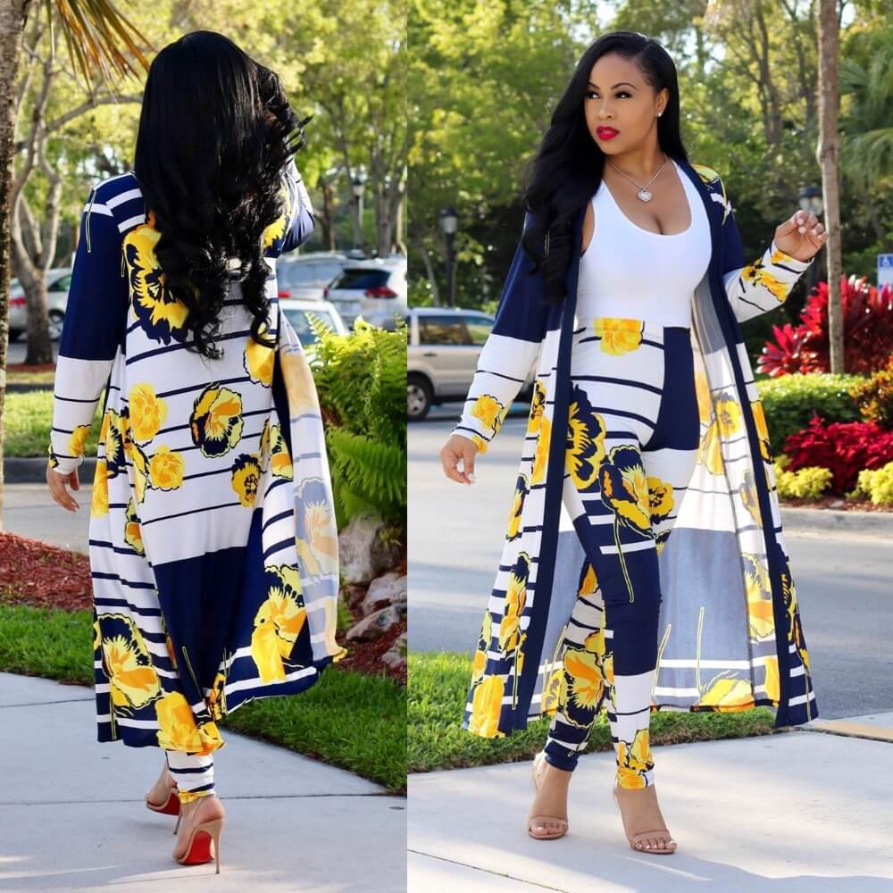 Kimono cardigan set
