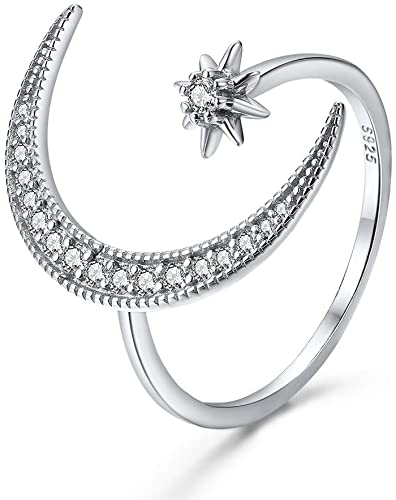 Crescent star ring