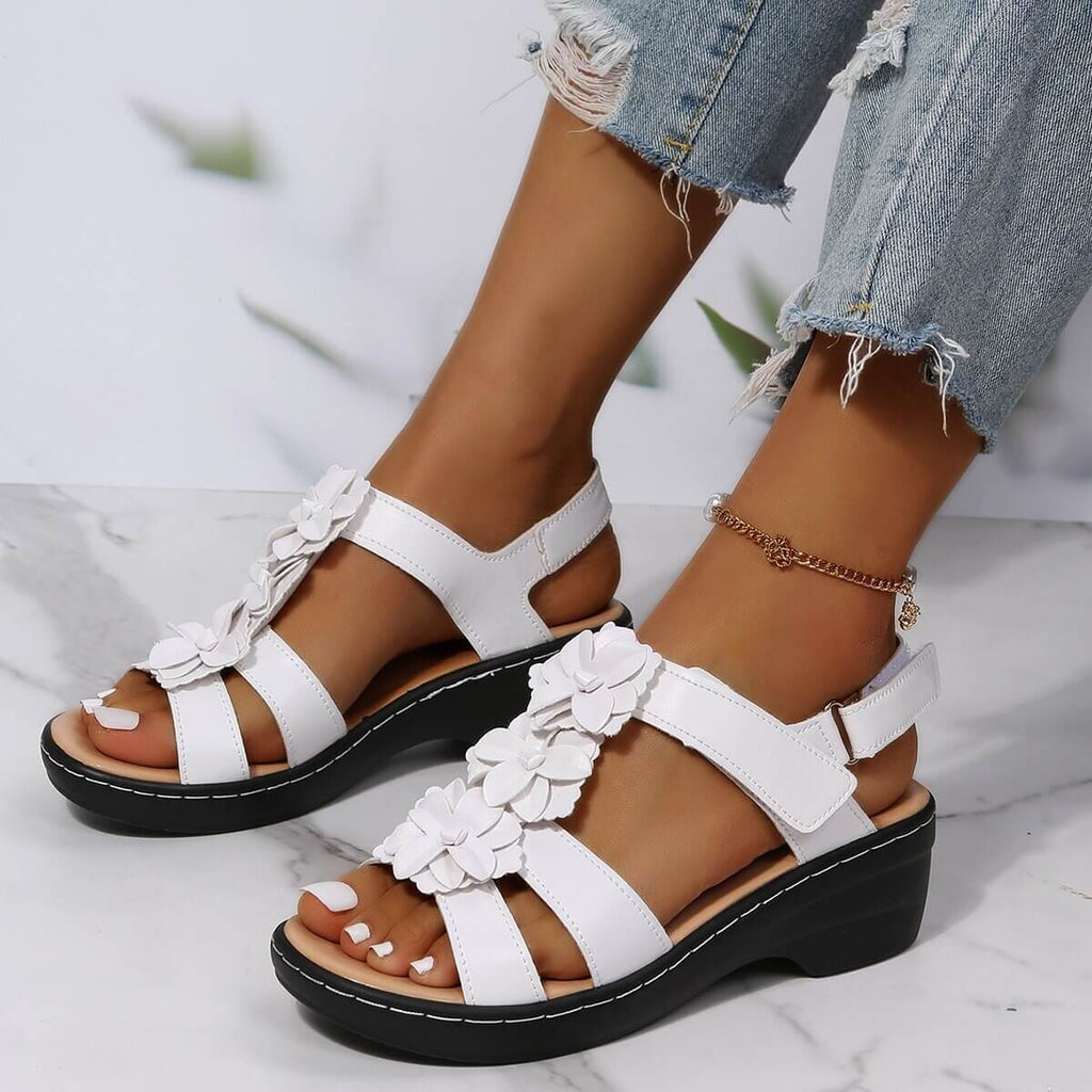 Floral Wedge Sandals