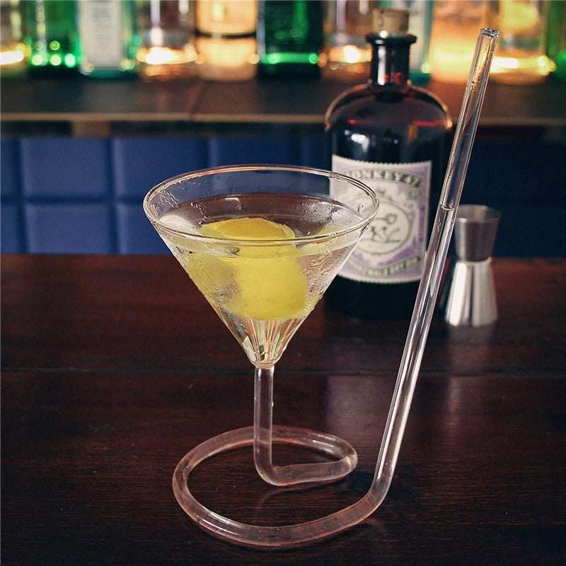 Cocktailglass med spiral sugerør