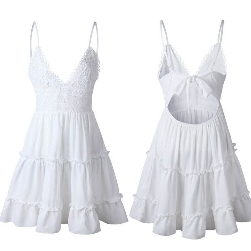 Crochet V-neck Dress