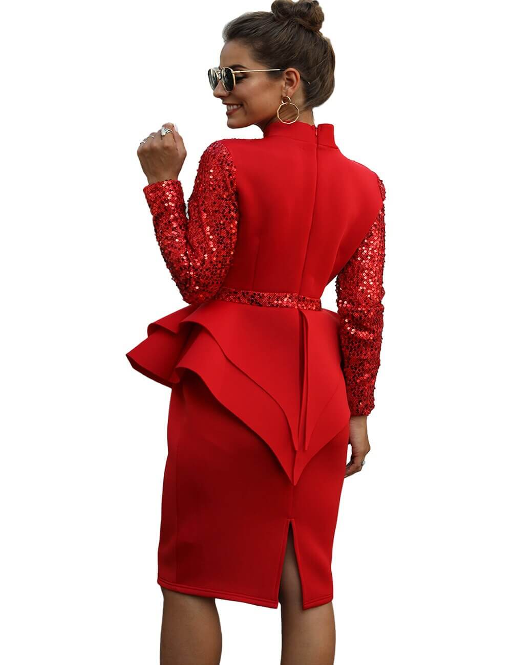 Midi Bodycon Dress with Sequins