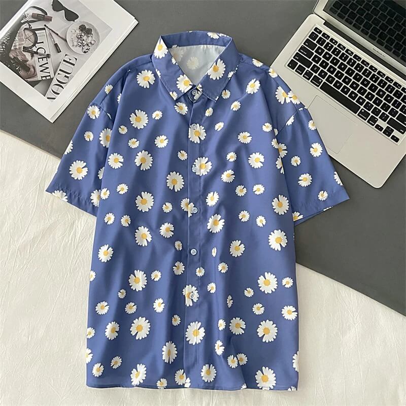 Floral Oversize Polo Shirt