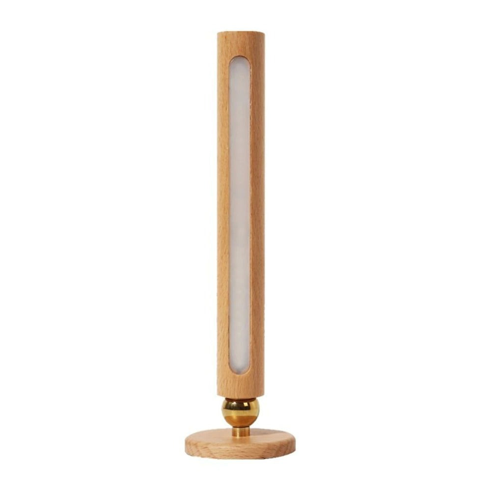 LED 360° rotating wooden wall lamp