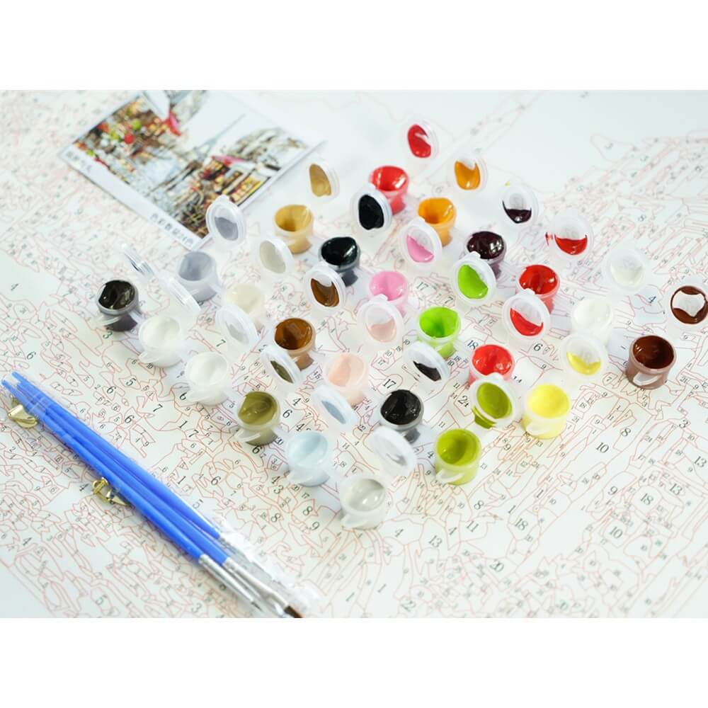 Green tree paint by numbers kit