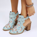 Boot sandals with large heel
