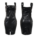 Black bodycon leather dress