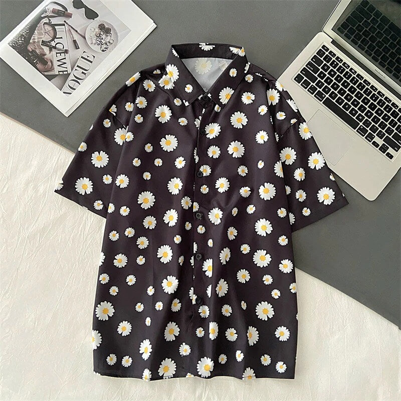 Floral Oversize Polo Shirt