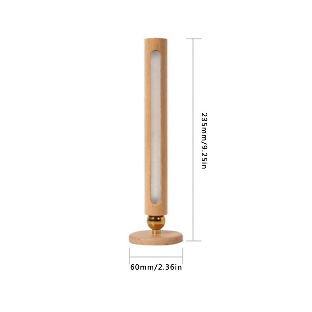 LED 360° rotating wooden wall lamp
