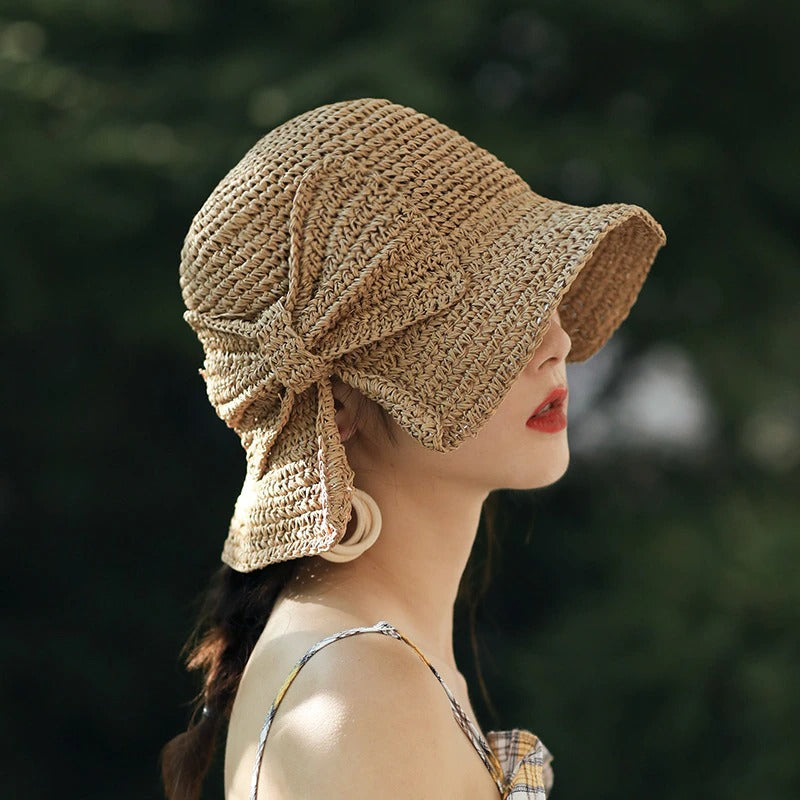 Wide brim straw hat