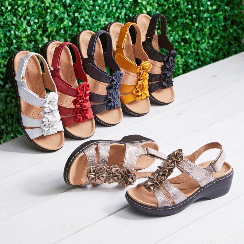 Floral Wedge Sandals