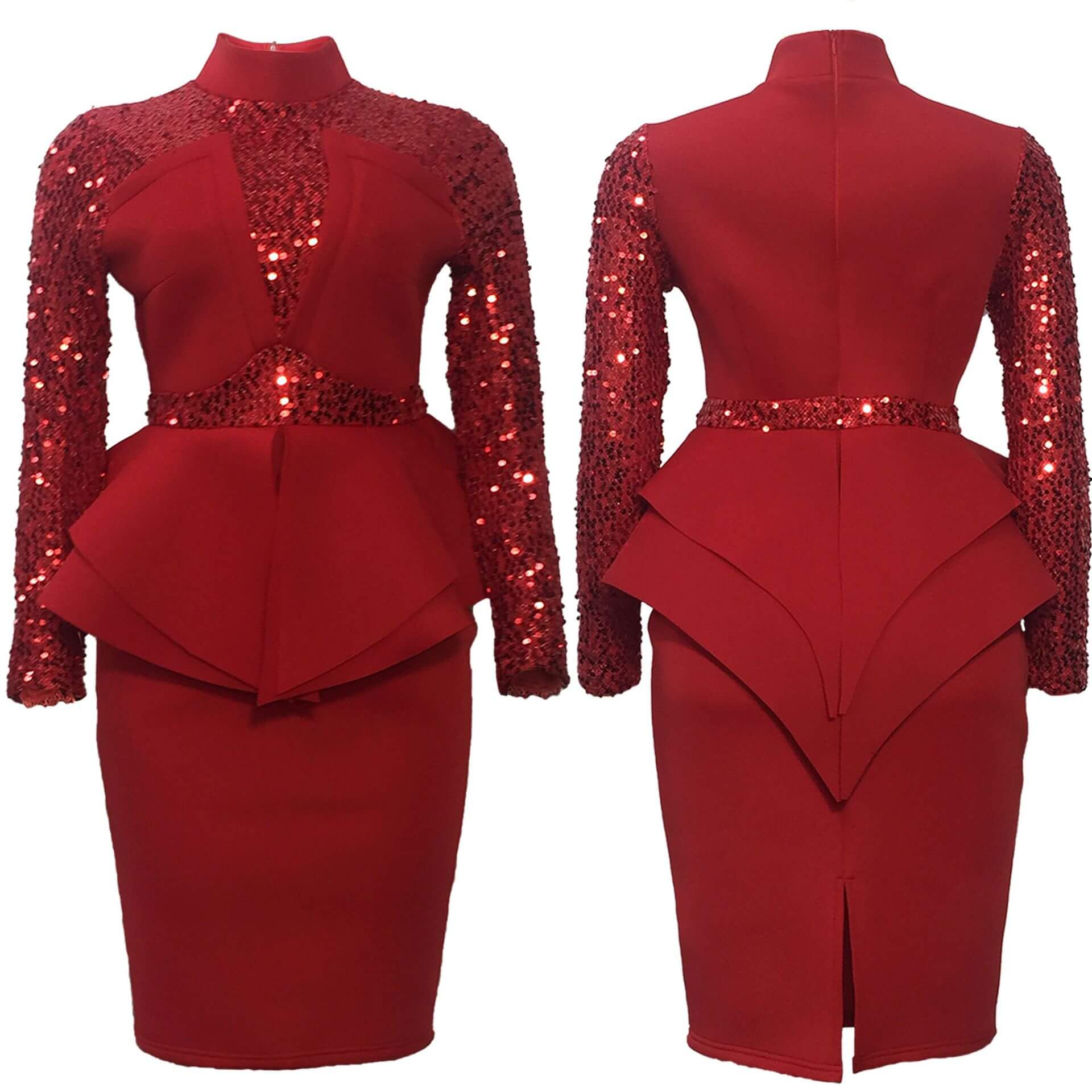 Midi Bodycon Dress with Sequins