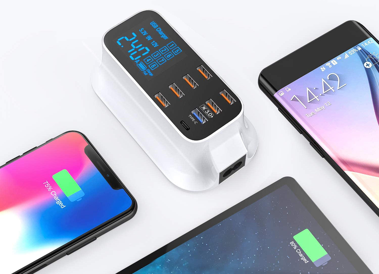 8-Port Charging Station