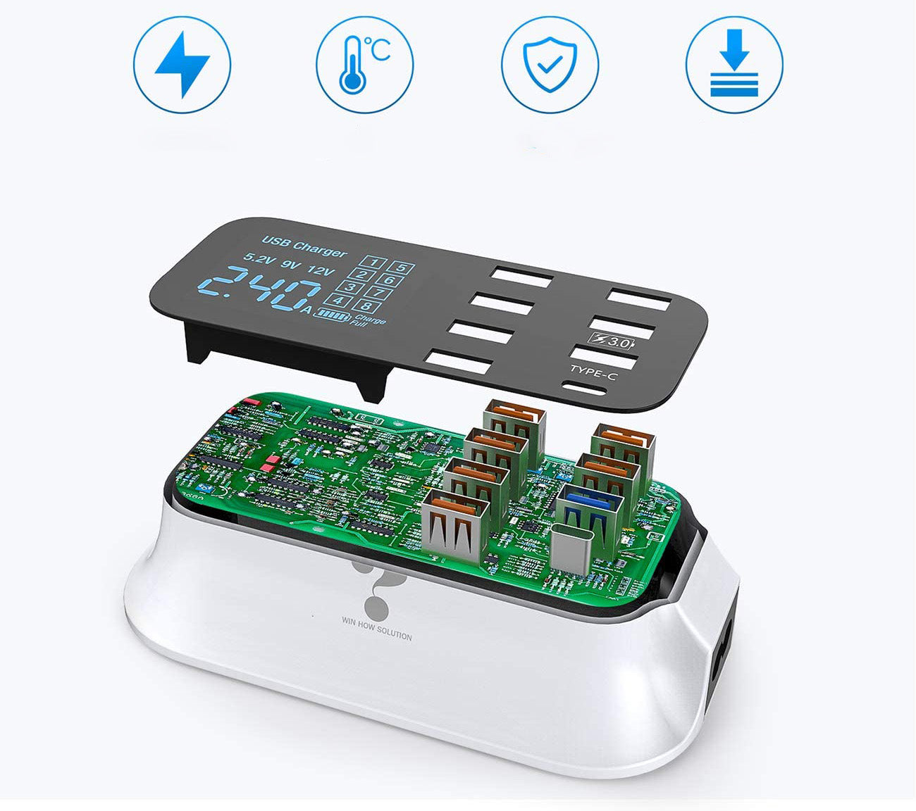 8-Port Charging Station