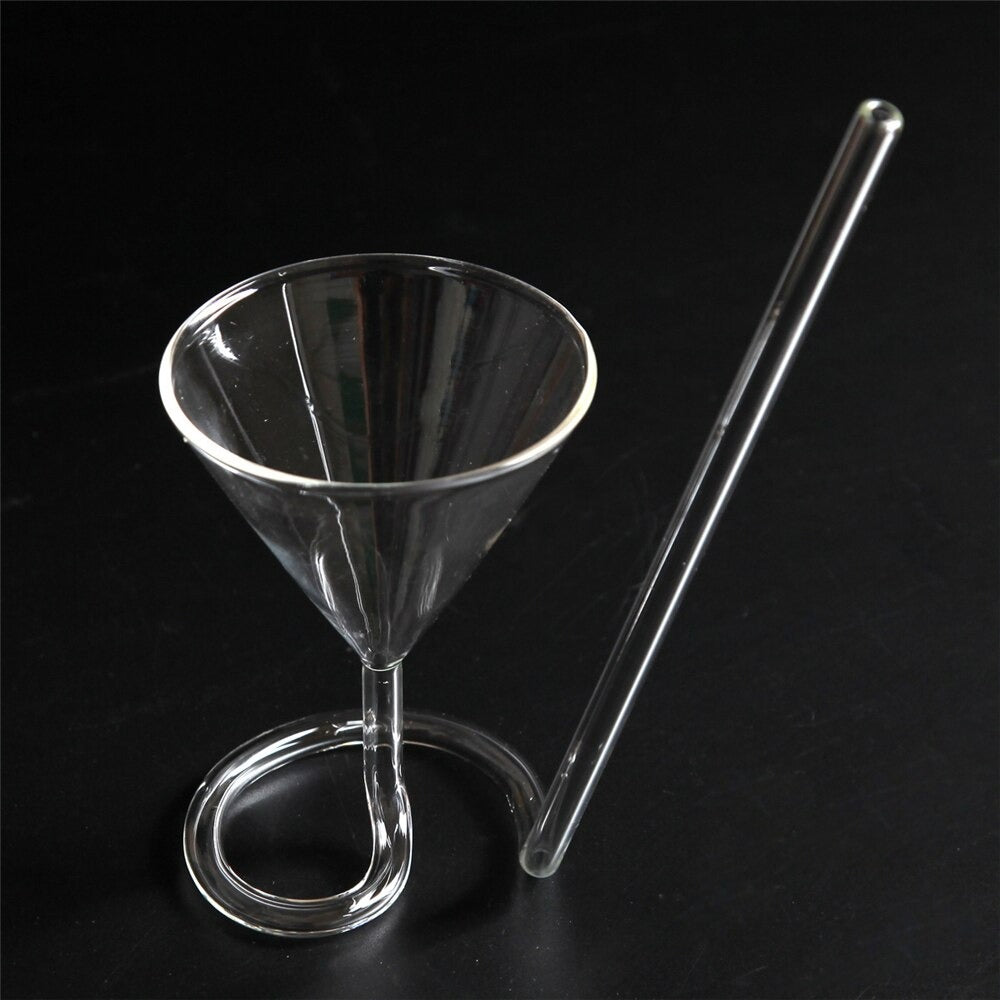 Cocktailglass med spiral sugerør