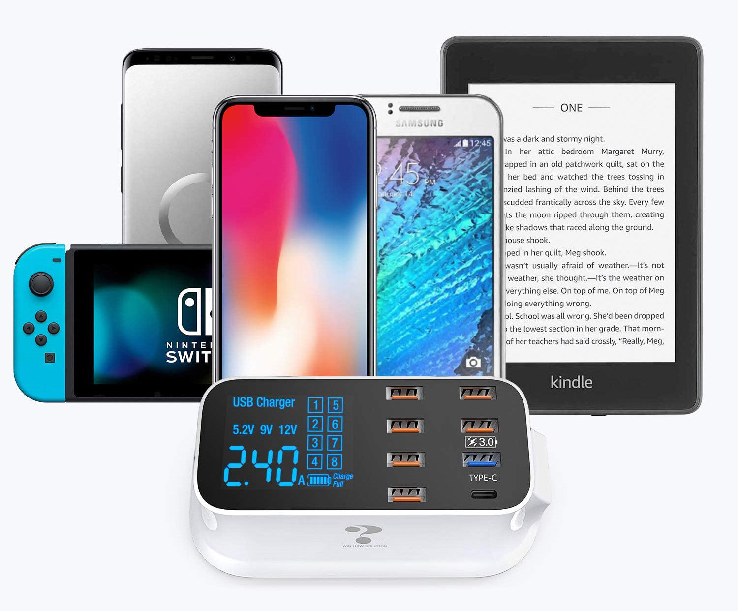 8-Port Charging Station