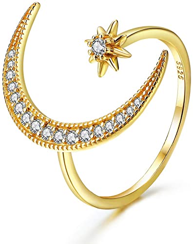 Crescent star ring
