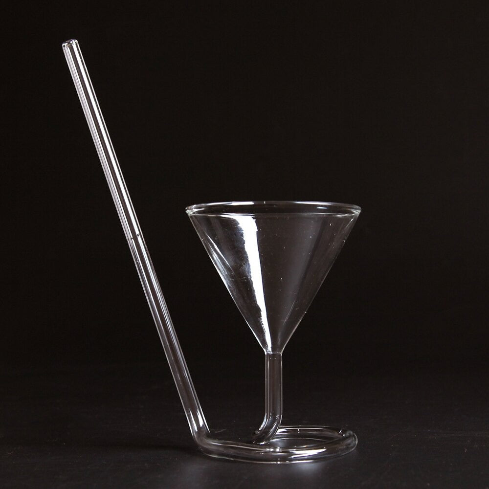 Cocktailglass med spiral sugerør
