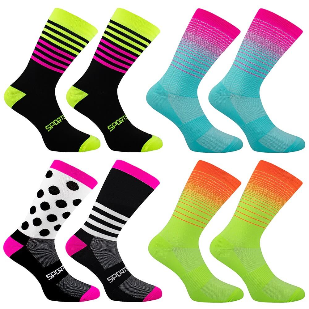 Fargerike sportssokker (unisex)