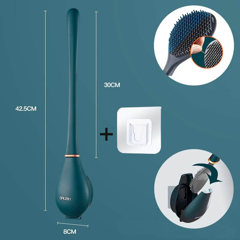 Wall mounted flexible toilet brush