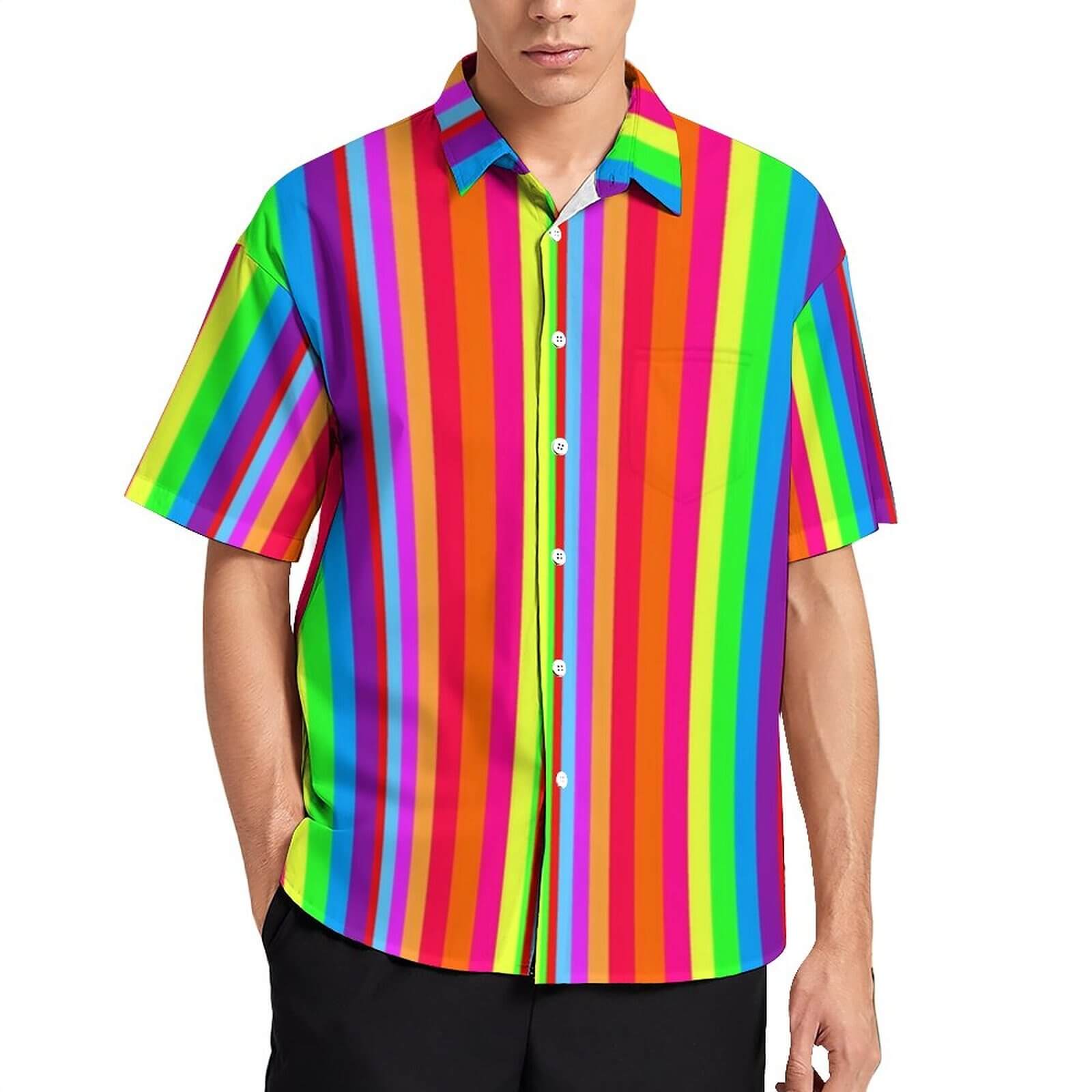 Rainbow Stripe Men's Shirt