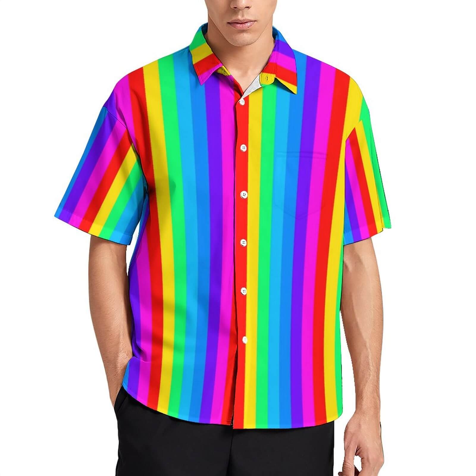 Rainbow Stripe Men's Shirt