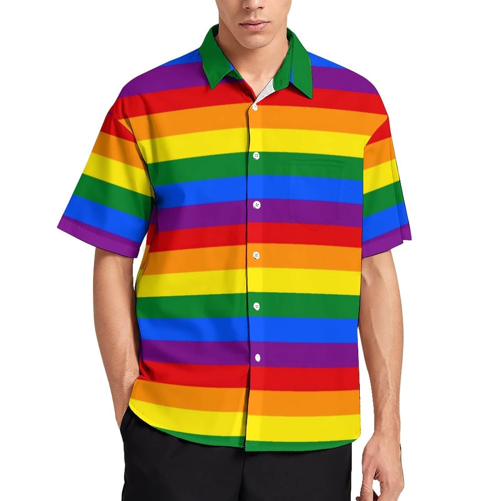 Rainbow Stripe Men's Shirt