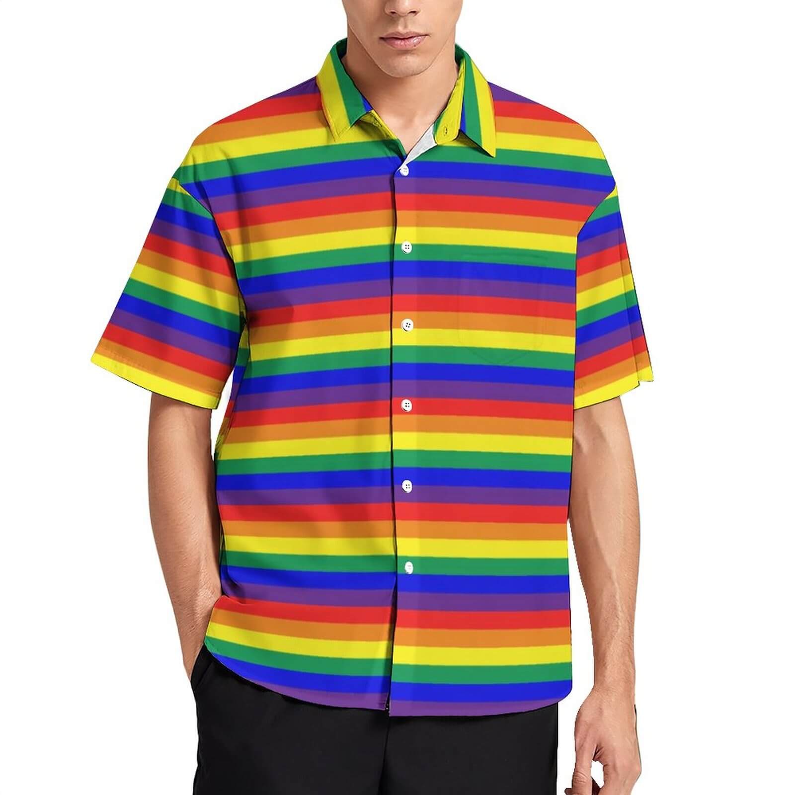 Rainbow Stripe Men's Shirt