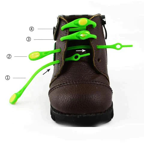 No-Tie Silicone Shoelaces (16 pieces/pack)