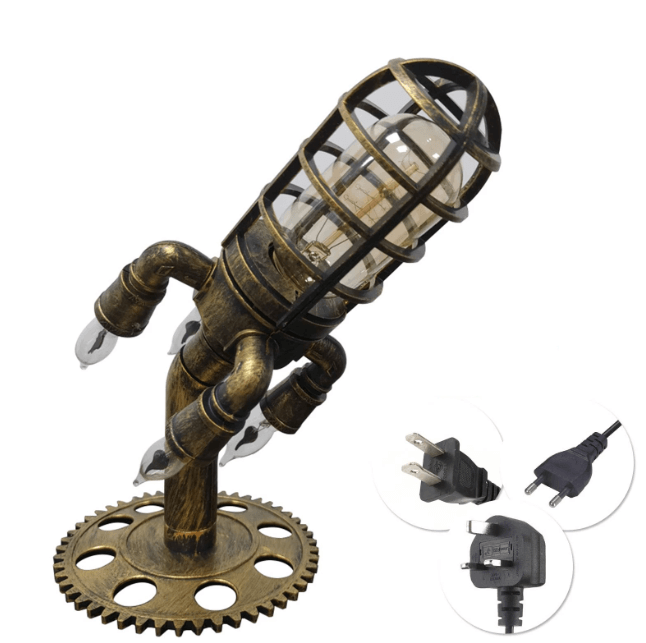 Vintage Steampunk Rocket Lamp