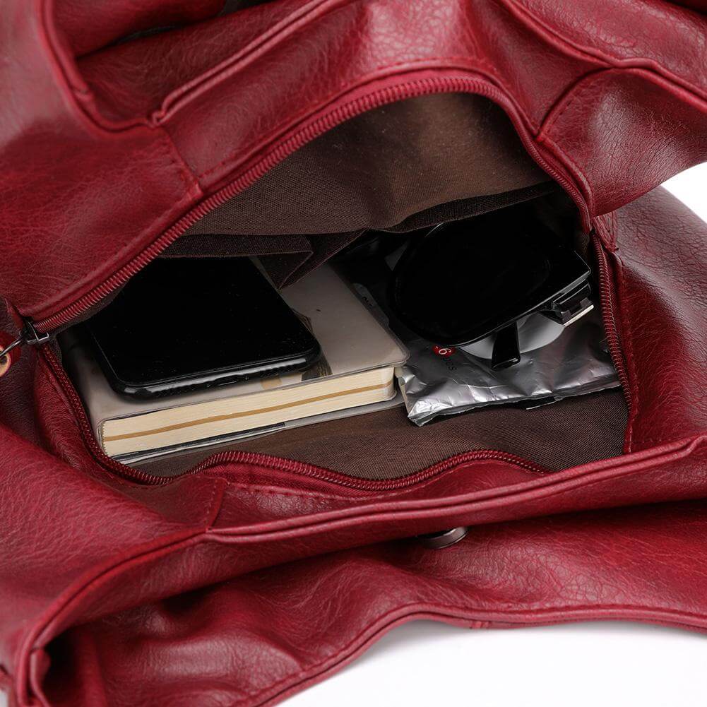 Large capacity leather bag
