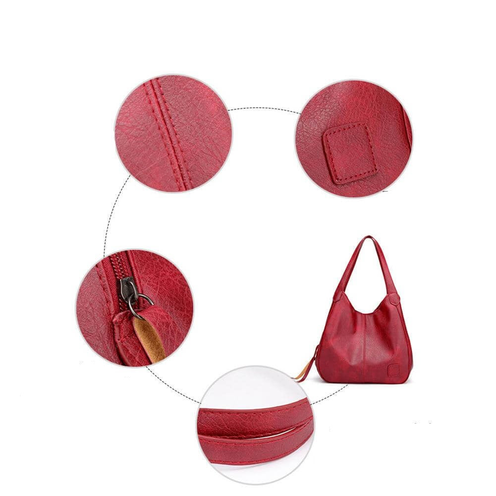 Large capacity leather bag