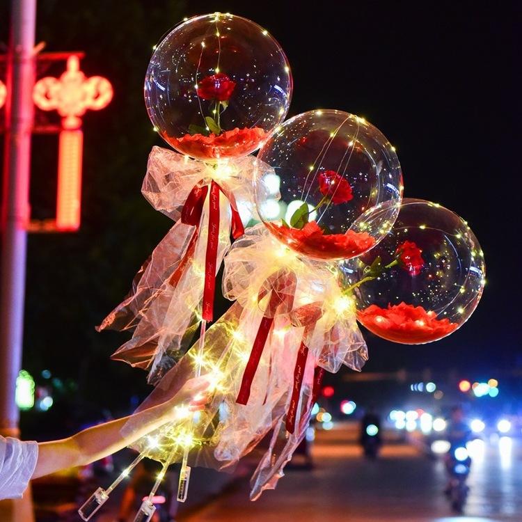 LED Luminous Balloon Rose Bouquet (Do-it-yourself package)