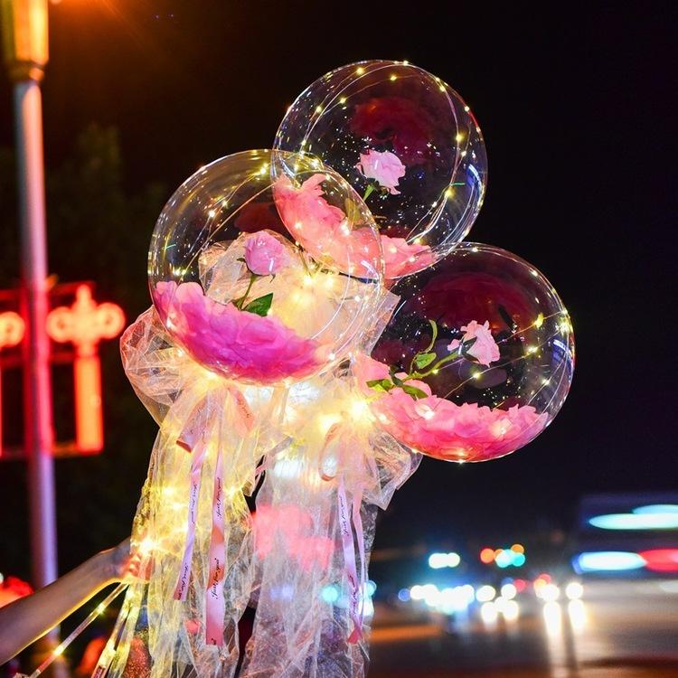 LED Luminous Balloon Rose Bouquet (Do-it-yourself package)