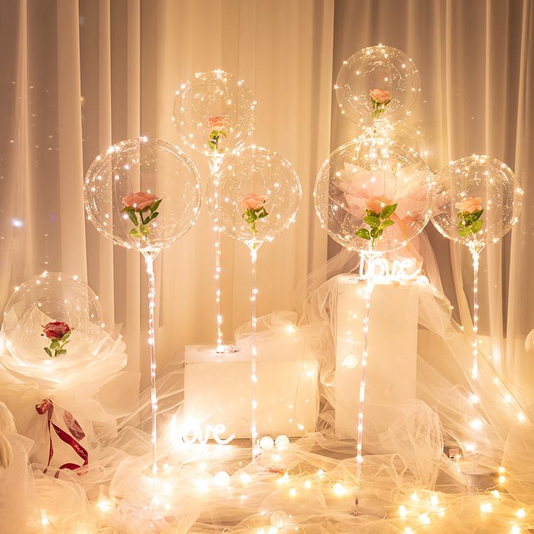 LED Luminous Balloon Rose Bouquet (Do-it-yourself package)