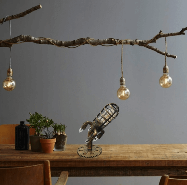 Vintage Steampunk Rocket Lamp