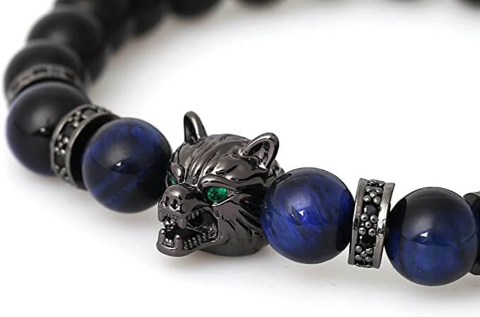 Wolf tiger eye perlearmbånd