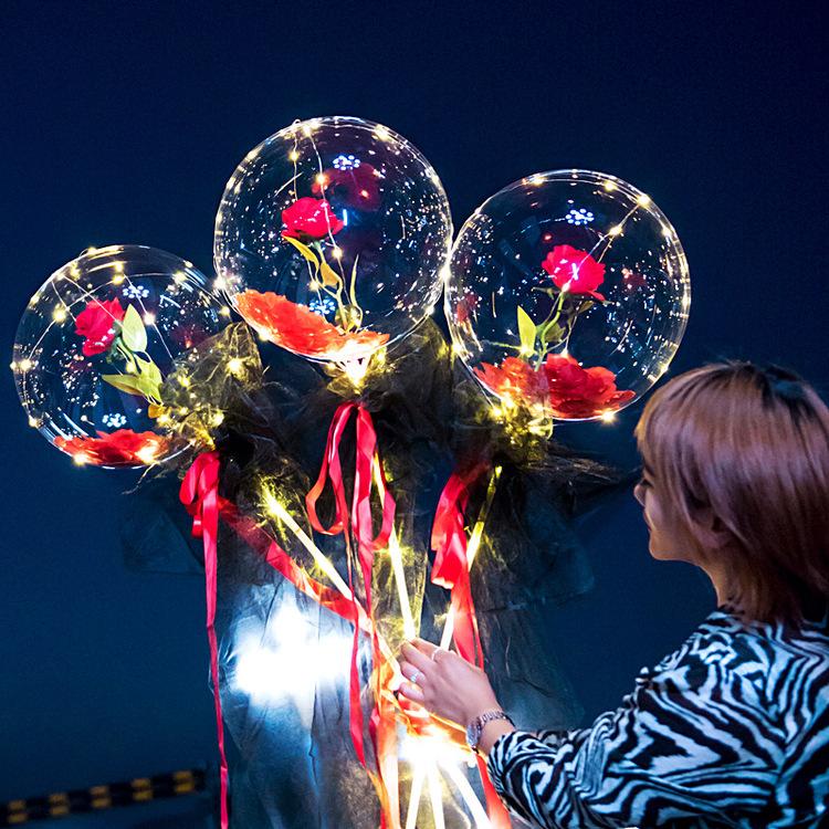 LED Luminous Balloon Rose Bouquet (Do-it-yourself package)
