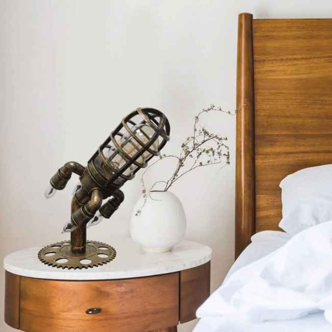 Vintage Steampunk Rocket Lamp