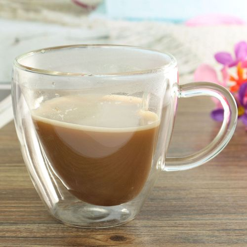 Heart shaped glass mug