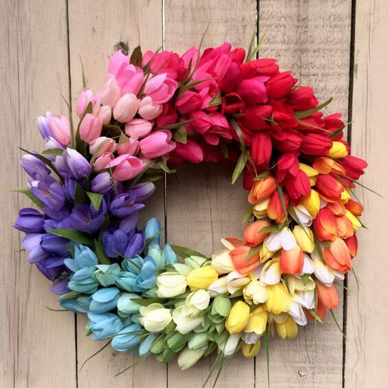 Tulipangrans med vårblomster