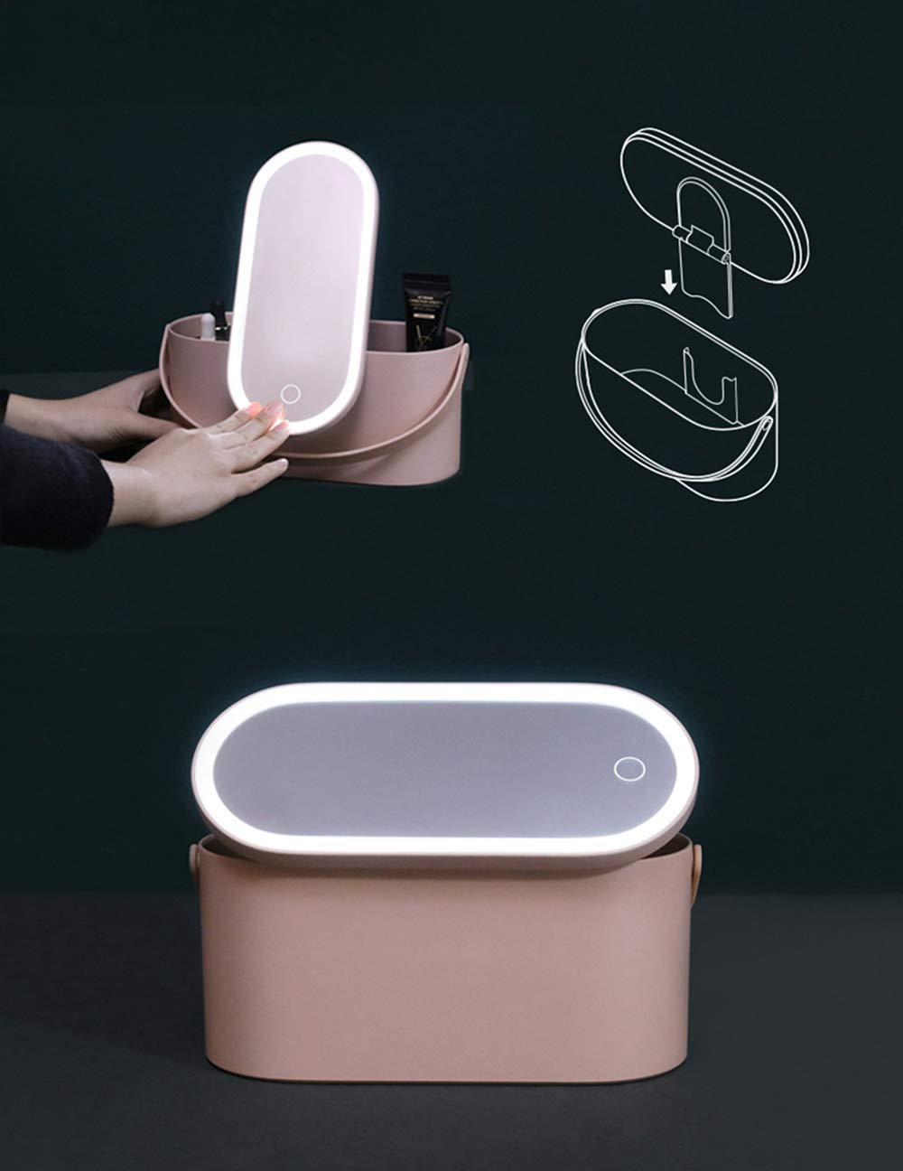 Makeup Organizer With Mirror