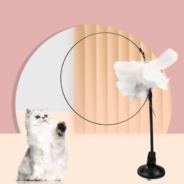 Interactive feather stick toy cat