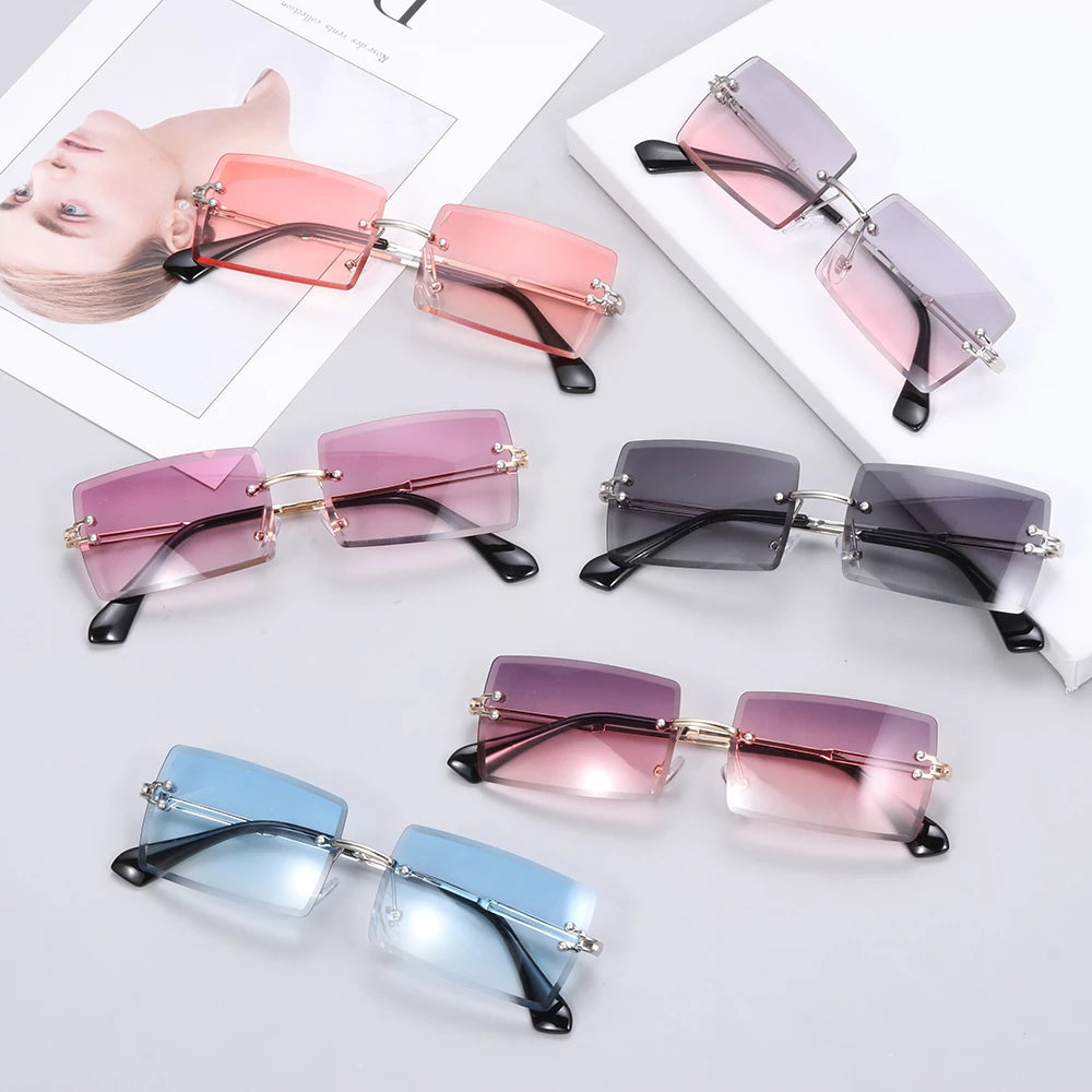 Urban Rimless Rectangular Sunglasses