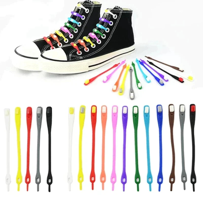 No-Tie Silicone Shoelaces (16 pieces/pack)