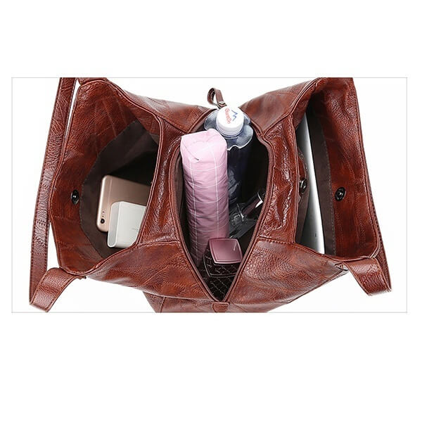 Large capacity leather bag